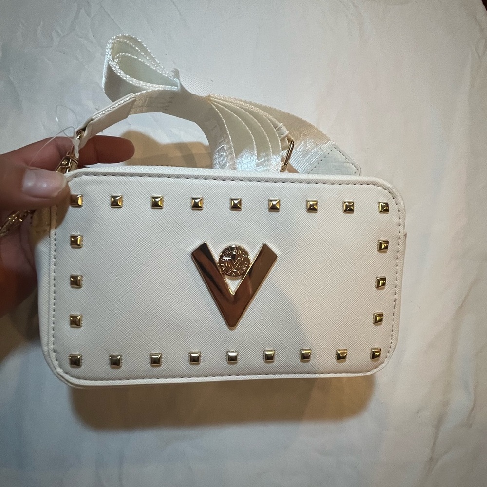 Valentino Orlandi crossbody Elegant White Studded Handbag
